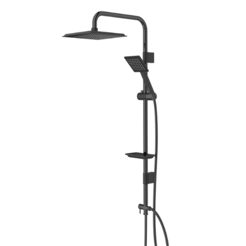 Diamond Frame Tall Full Siyah Duş Seti