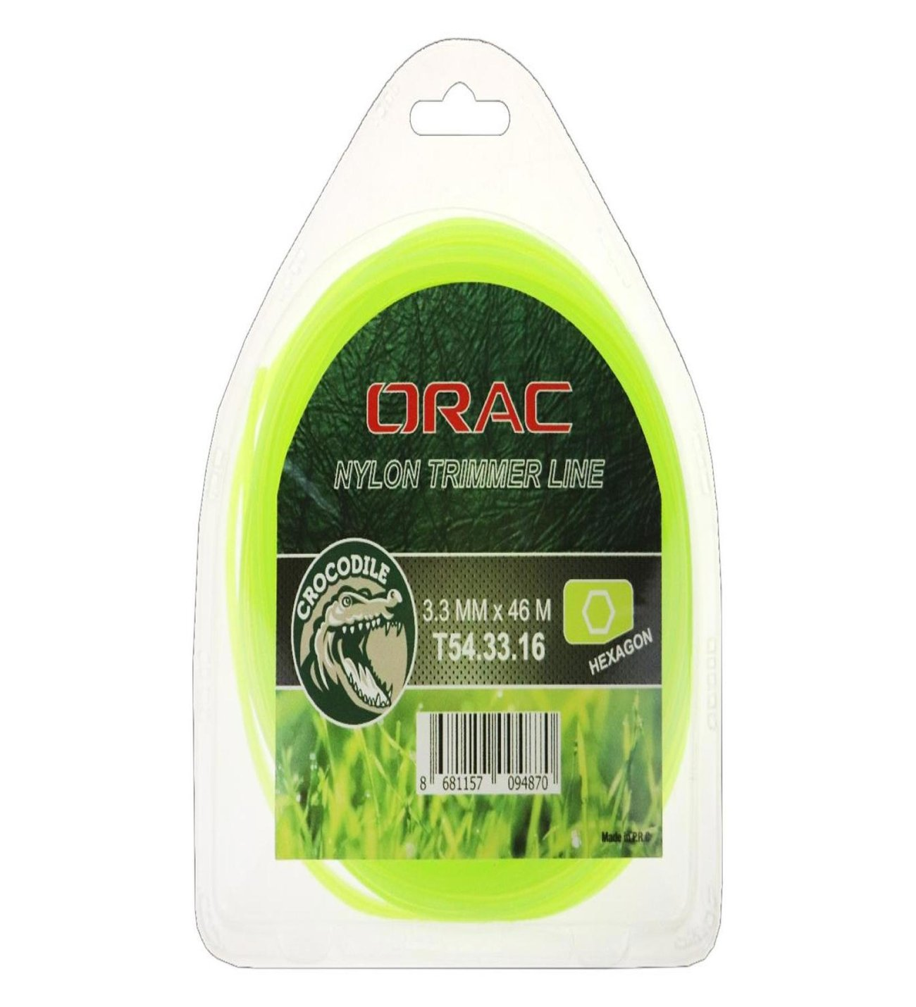 Orac Tırpan Misinası Altı Köşe 3.3mm 46mt Yeşil