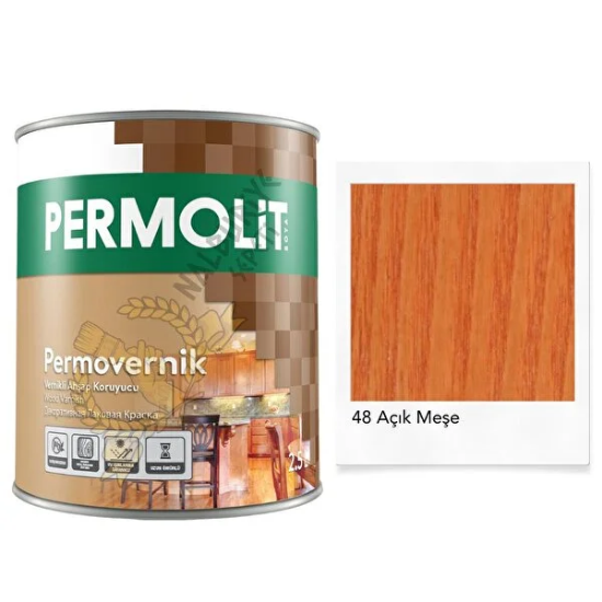 Permolit Permovernik Vernikli Aşap Koruyucu 0,75lt Açık Meşe