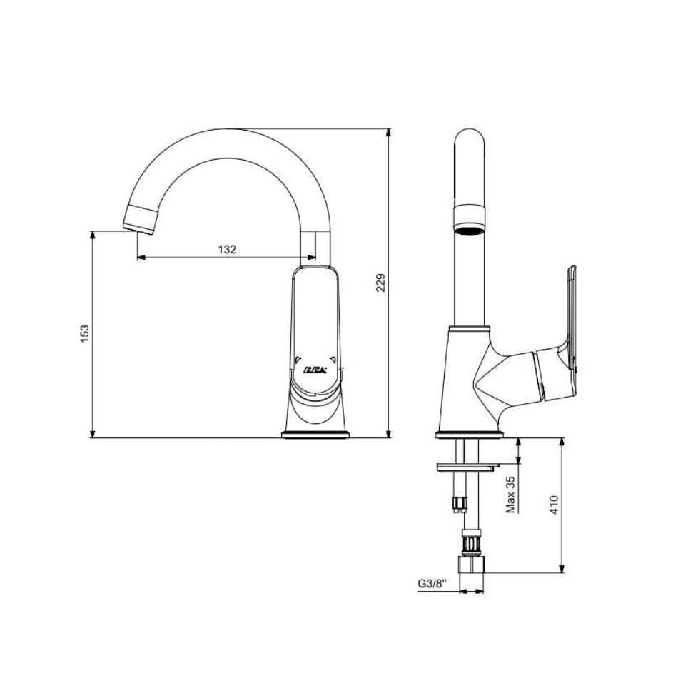 Eca Lia Kuğu Lavabo Bataryası Krom 102188887