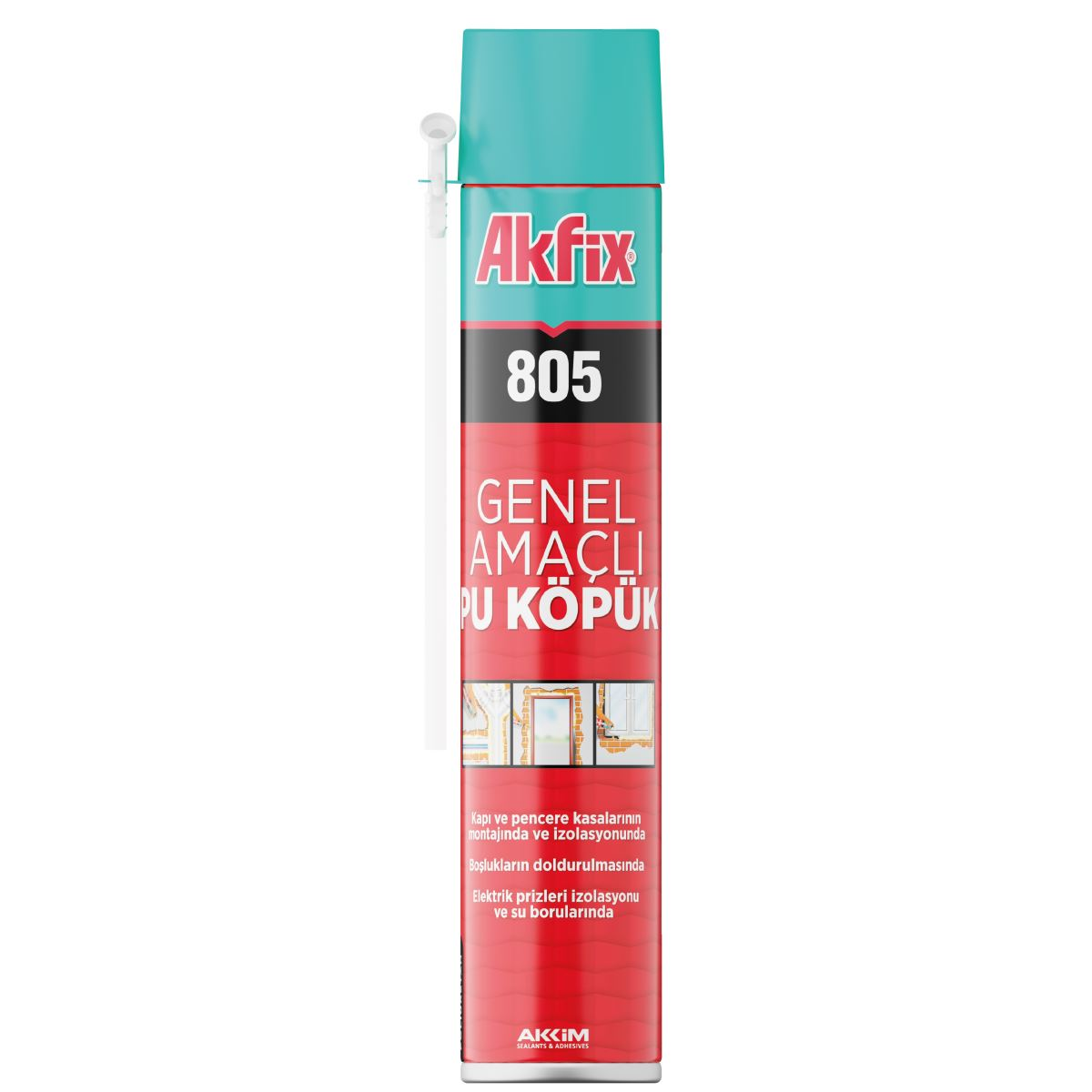 Akfix Köpük Genel Amaçlı 750 ml Emniyet Valfli Pipetli