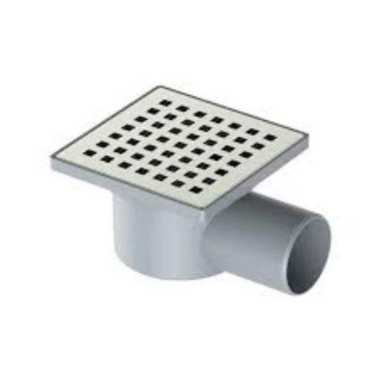 Mertinox 10*10 Yer Sifonu Krom Izgaralı Yandan Çıkışlı 50mm