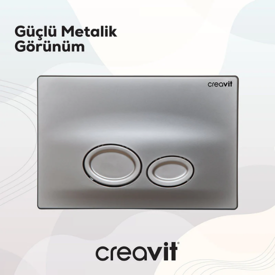 Creavit Drop Gömme Rezervuar Butonu Gp2002.00 Mat Gri