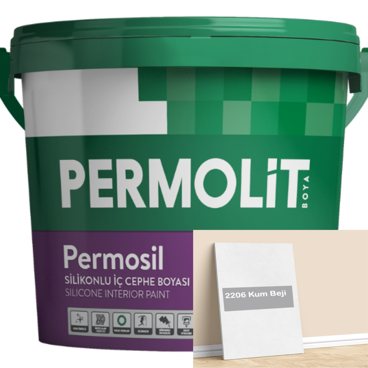 Permolit Permosil Silikonlu Mat İç Cephe Boyası 3,5kg Kum Bej