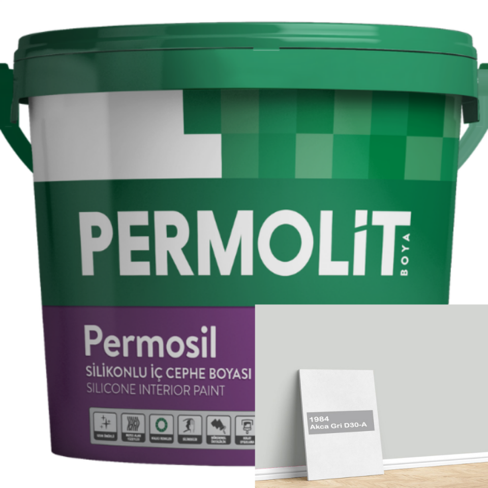 Permolit Permosil Silikonlu Mat İç Cephe Boyası 3,5kg Akça Gri