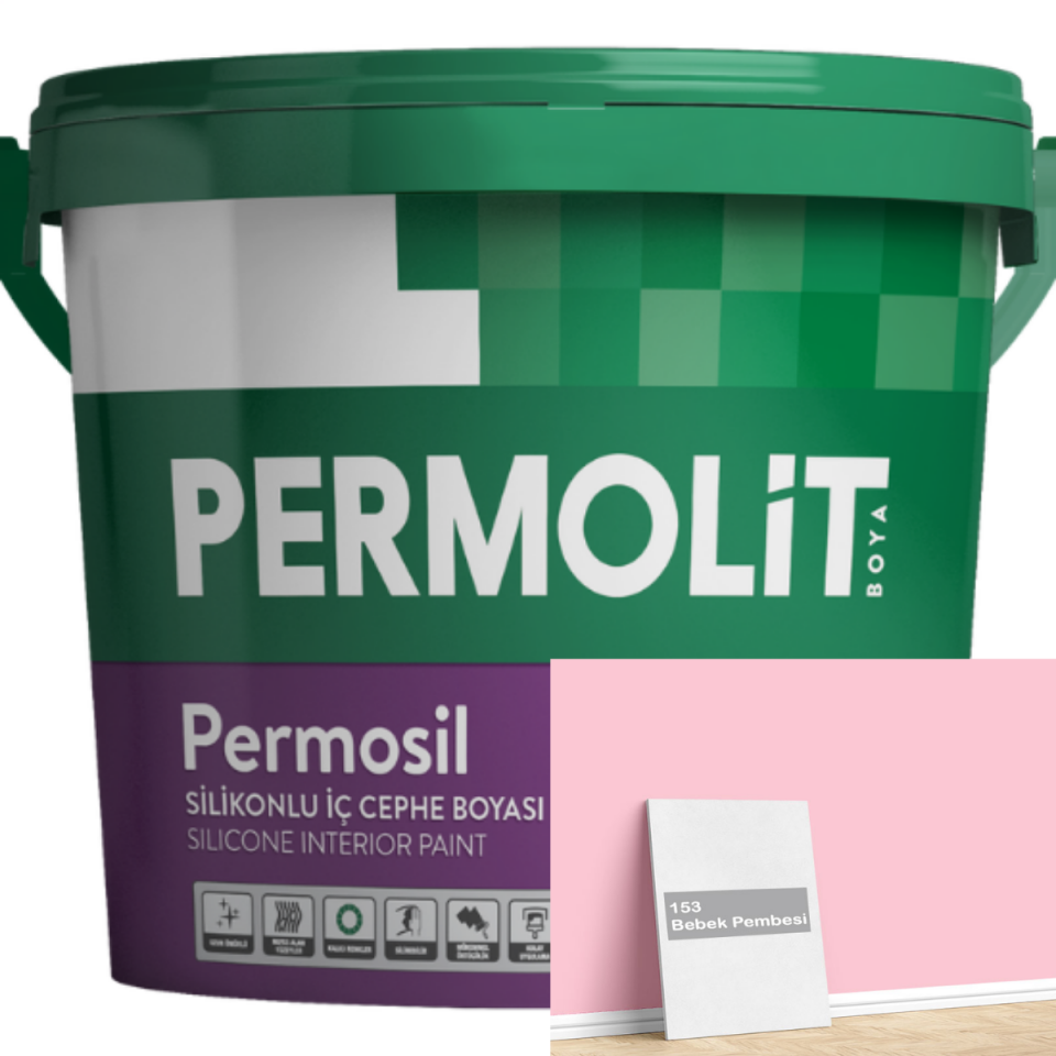 Permolit Permosil Silikonlu Mat İç Cephe Boyası 3,5kg Bebek Pembesi