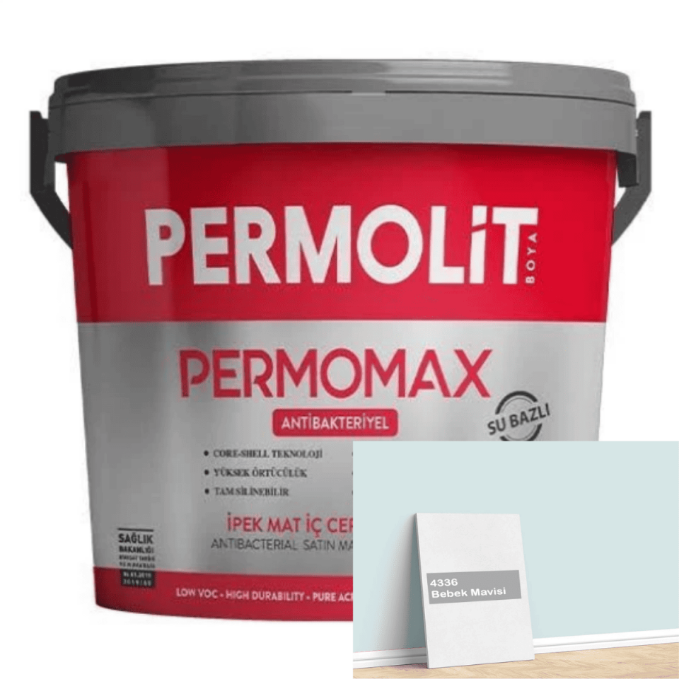 Permolit Permomax İpek Mat İç Cephe Boyası 2,5lt Antibakteriyel Bebek Mavisi