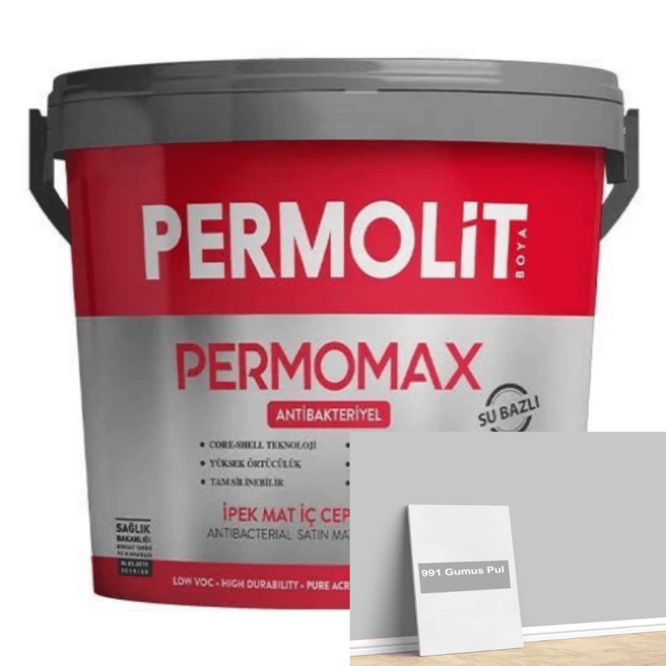 Permolit Permomax İpek Mat İç Cephe Boyası 2,5lt Antibakteriyel Gümüş Pul