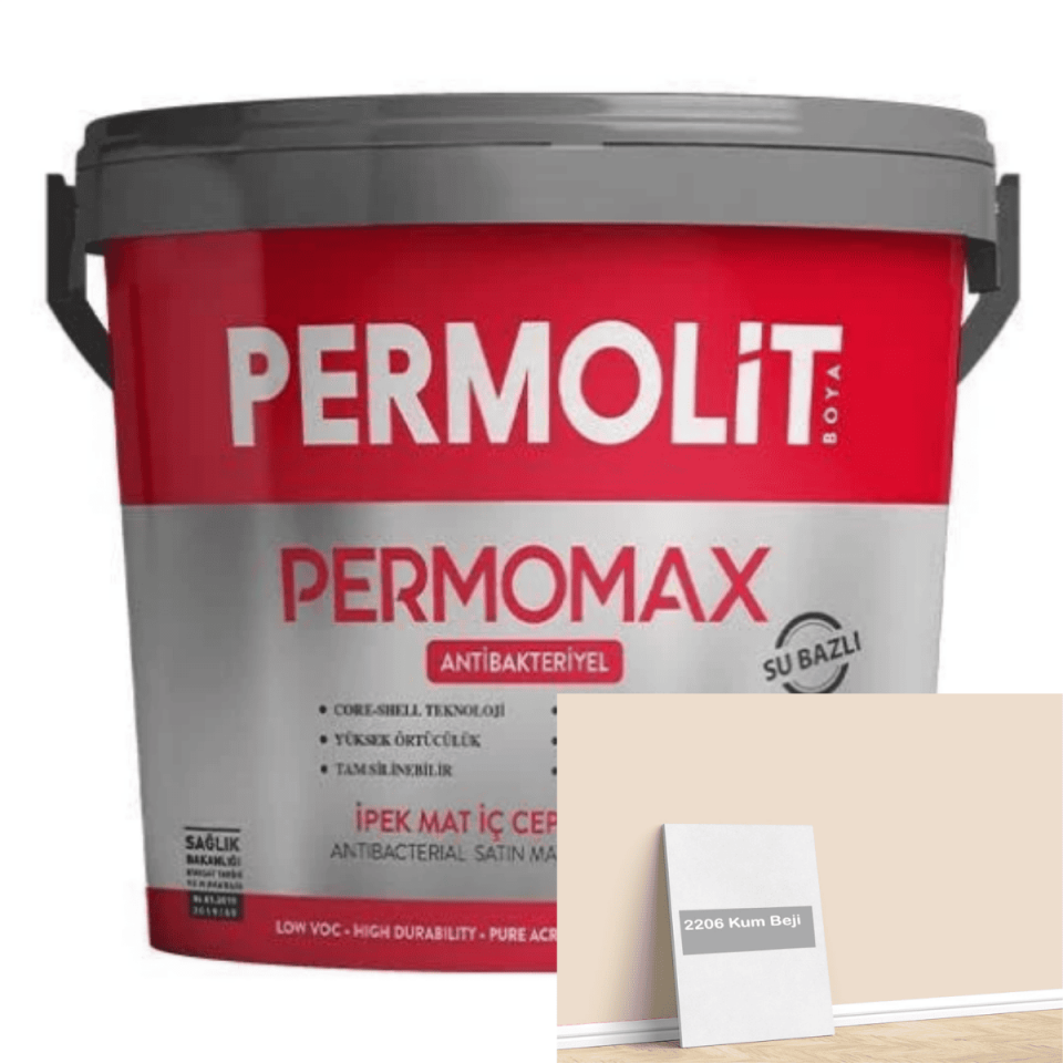 Permolit Permomax İpek Mat İç Cephe Boyası 2,5lt Antibakteriyel Kum Beji