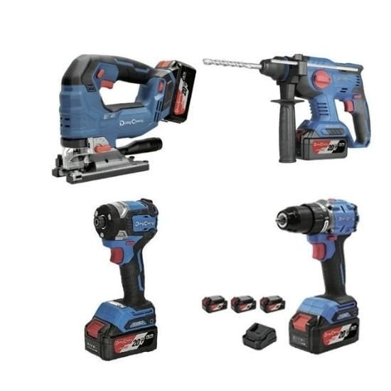 Dong Cheng 4lü Set Kırıcı Delici, Darbeli Vidalama, Torklu Vidalama, Dekupaj Makinesi