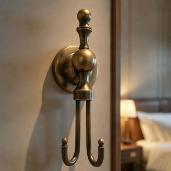 Çelik Ottoman Askılık Çiftli Antik Sarı