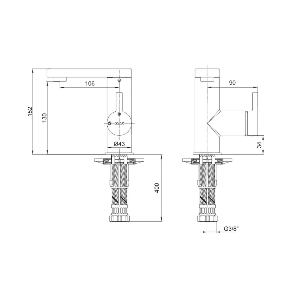 Eca Mina Lavabo Bataryası Yandan Kollu 102108938H