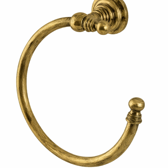 Çelik Ottoman Yuvarlak Havluluk Antik Sarı