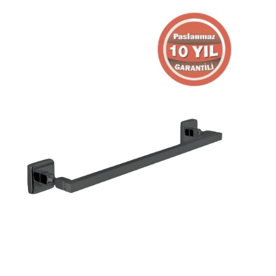 Çelik Kumru Kare Boru Uzun Havluluk 50 cm Siyah