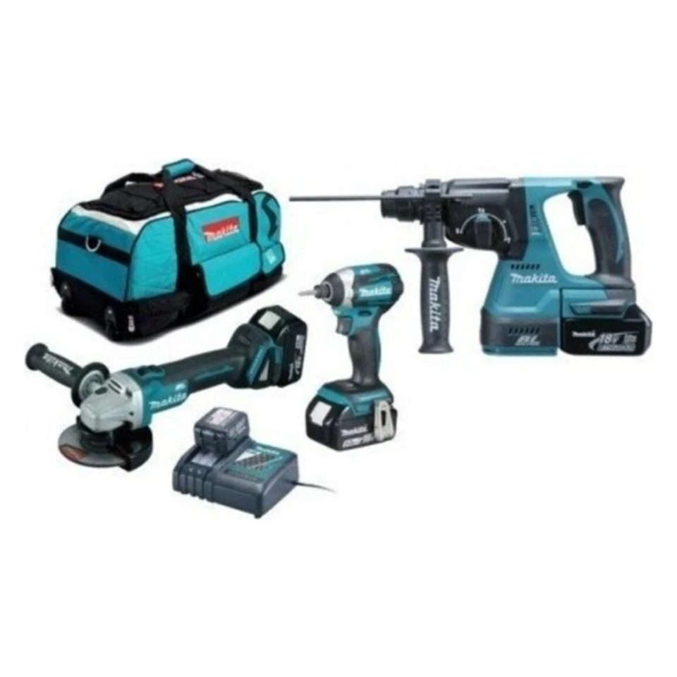 Makita DLX3070TX 18 V 5.0 Ah 3'lü Akülü Kombine Set