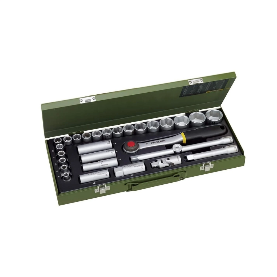 Proxxon 23000 1/2'' Cırcır Kollu 29 Parçalı Lokma Takımı