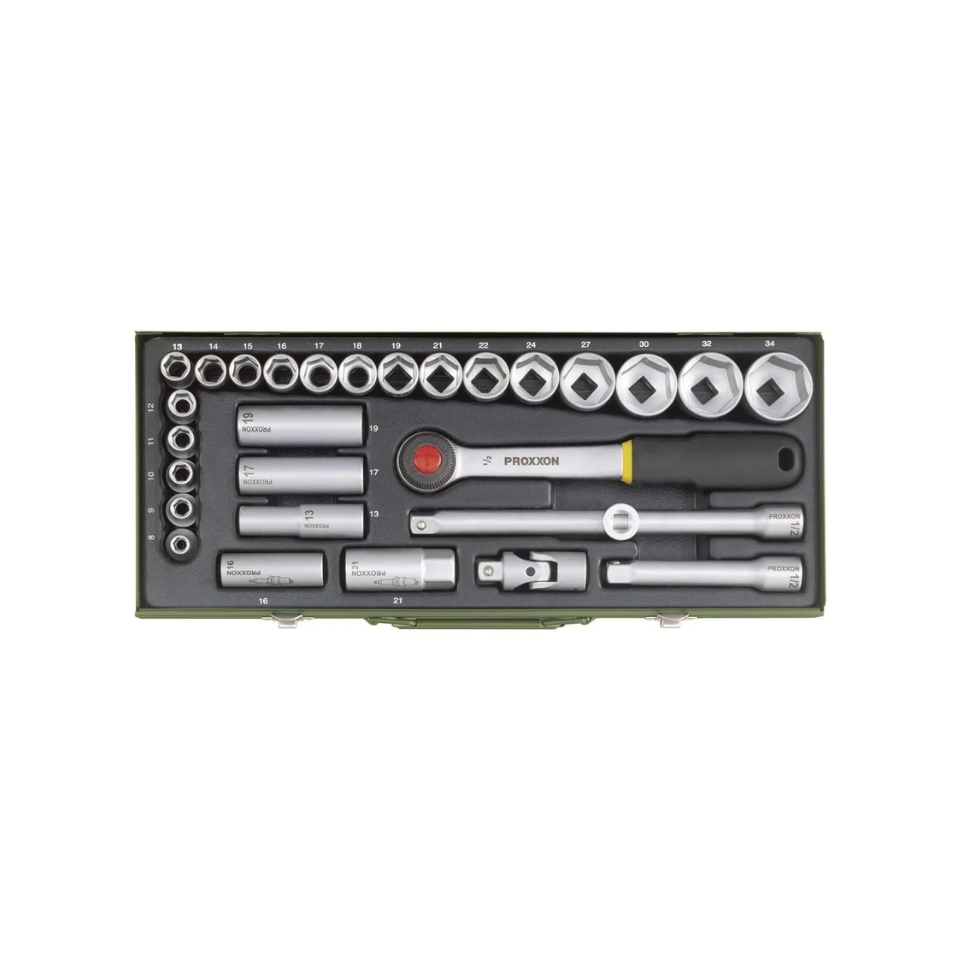 Proxxon 23000 1/2'' Cırcır Kollu 29 Parçalı Lokma Takımı