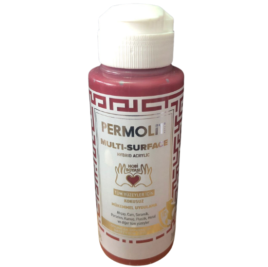 Permolit Multi Surface Akrilik Hobi Boyası Bordo 120ml