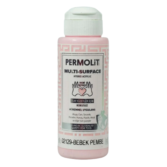 Permolit Multi Surface Akrilik Hobi Boyası Bebek Pembe 120ml